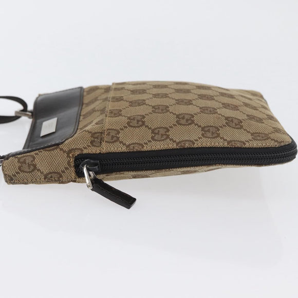 GUCCI GG Canvas Shoulder Bag Beige Silver 019 0349 Auth BSZ031A