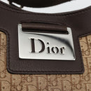 Christian Dior Trotter Canvas Schoudertas Beige Zilver Auth BSZ033SAV-17