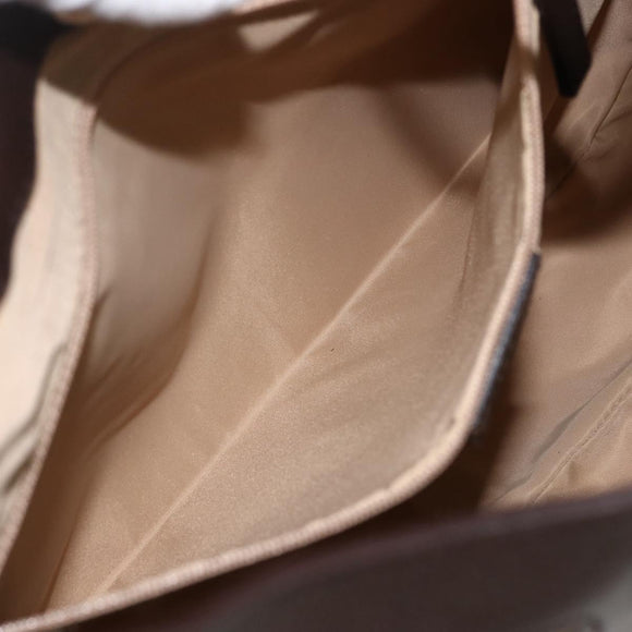 Christian Dior Trotter Canvas Schoudertas Beige Zilver Auth BSZ033SAV