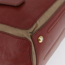 SAINT LAURENT Muse Toe Hand Bag Leather Red Gold Auth BSZ046-10