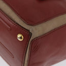 SAINT LAURENT Muse Toe Hand Bag Leather Red Gold Auth BSZ046-11