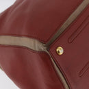 SAINT LAURENT Muse Toe Hand Bag Leather Red Gold Auth BSZ046-12