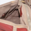 SAINT LAURENT Muse Toe Hand Bag Leather Red Gold Auth BSZ046-18