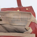 SAINT LAURENT Muse Toe Hand Bag Leather Red Gold Auth BSZ046-23