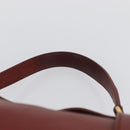 SAINT LAURENT Muse Toe Hand Bag Leather Red Gold Auth BSZ046-8