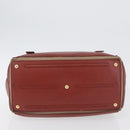 SAINT LAURENT Muse Toe Hand Bag Leather Red Gold Auth BSZ046-9