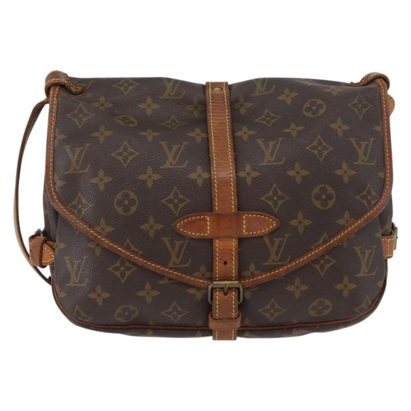 LOUIS VUITTON Monogram Saumur 30 Shoulder Bag M42256 LV Auth BSZ049