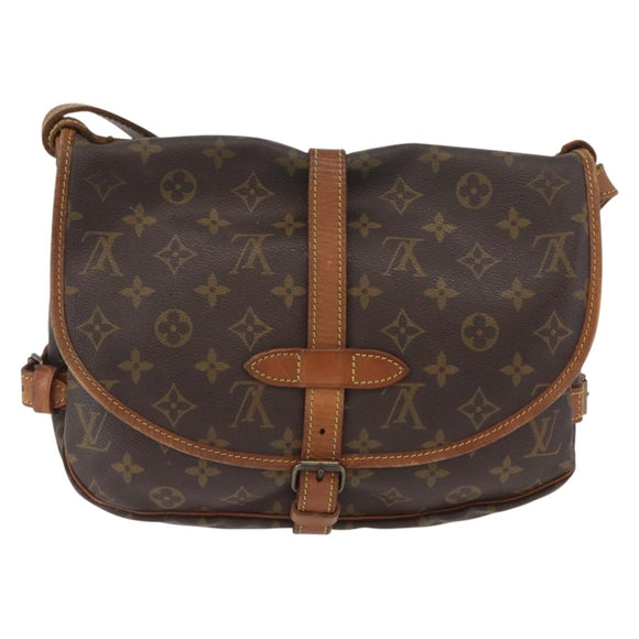 LOUIS VUITTON Monogram Saumur 30 Shoulder Bag M42256 LV Auth BSZ049