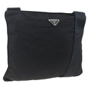 PRADA Shoulder Bag Nylon Black Silver Auth BSZ052-1