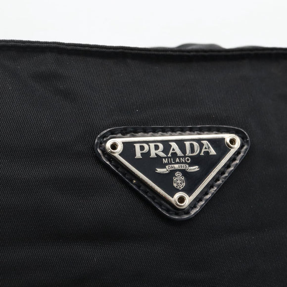 PRADA Shoulder Bag Nylon Black Silver Auth BSZ052