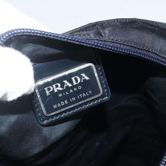 PRADA Shoulder Bag Nylon Black Silver Auth BSZ052