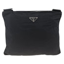 PRADA Shoulder Bag Nylon Black Silver Auth BSZ052-13