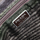 PRADA Shoulder Bag Nylon Khaki Silver Auth BSZ053-18