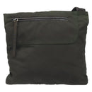 PRADA Shoulder Bag Nylon Khaki Silver Auth BSZ053-13