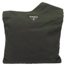 PRADA Shoulder Bag Nylon Khaki Silver Auth BSZ053-2