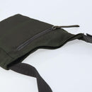 PRADA Shoulder Bag Nylon Khaki Silver Auth BSZ053-6