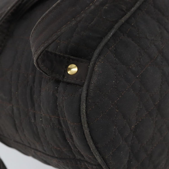 Christian Dior Lady Dior Backpack Nylon Brown Gold Auth BSZ057