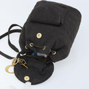 Christian Dior Lady Dior Backpack Nylon Brown Gold Auth BSZ057-10