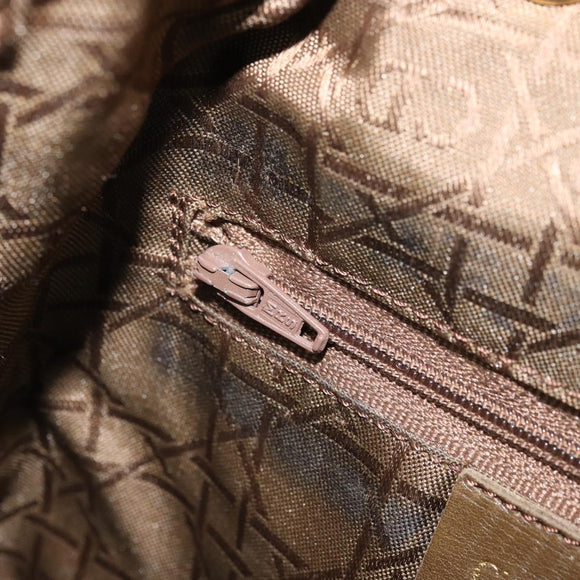 Christian Dior Lady Dior Backpack Nylon Brown Gold Auth BSZ057