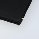 SAINT LAURENT Clutch Bag Satin Black Gold Auth BSZ059-10