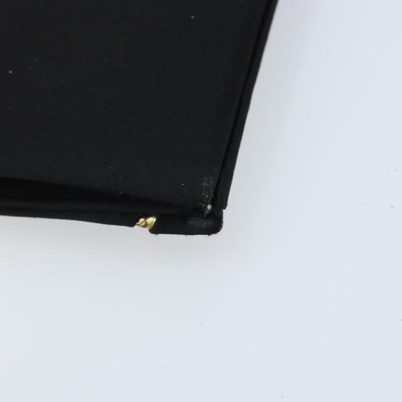 SAINT LAURENT Clutch Bag Satin Black Gold Auth BSZ059