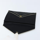 SAINT LAURENT Clutch Bag Satin Black Gold Auth BSZ059-12