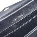 SAINT LAURENT Clutch Bag Satin Black Gold Auth BSZ059-13