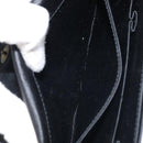 SAINT LAURENT Clutch Bag Satin Black Gold Auth BSZ059-17