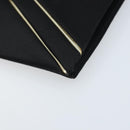 SAINT LAURENT Clutch Bag Satin Black Gold Auth BSZ059-8