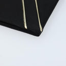 SAINT LAURENT Clutch Bag Satin Black Gold Auth BSZ059-9