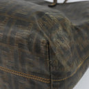 FENDI Zucca Canvas Tote Bag Coated Canvas Brown Black Auth BSZ076-9