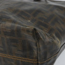 FENDI Zucca Canvas Tote Bag Coated Canvas Brown Black Auth BSZ076-15