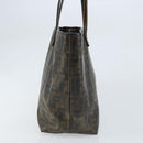 FENDI Zucca Canvas Tote Bag Coated Canvas Brown Black Auth BSZ076-3