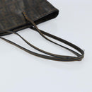 FENDI Zucca Canvas Tote Bag Coated Canvas Brown Black Auth BSZ076-7