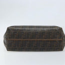 FENDI Zucca Canvas Tote Bag Coated Canvas Brown Black Auth BSZ076-5