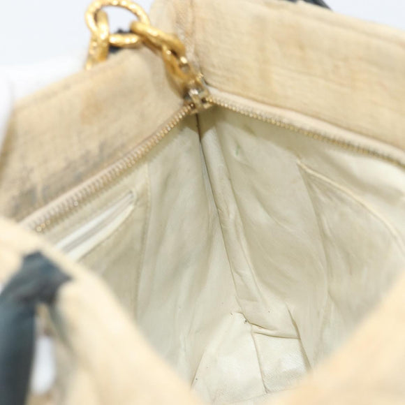 CHANEL Standard Tote Bag Canvas Beige Gold CC Auth BSZ077