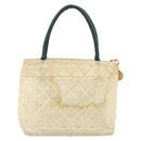 CHANEL Standard Tote Bag Canvas Beige Gold CC Auth BSZ077-2