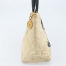 CHANEL Standard Tote Bag Canvas Beige Gold CC Auth BSZ077-4