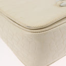 Salvatore Ferragamo Gancini Shoulder Bag Embossed leather White Gold Auth BSZ079-10