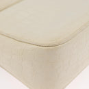 Salvatore Ferragamo Gancini Shoulder Bag Embossed leather White Gold Auth BSZ079-12