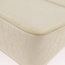Salvatore Ferragamo Gancini Shoulder Bag Embossed leather White Gold Auth BSZ079-13