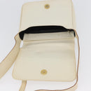 Salvatore Ferragamo Gancini Shoulder Bag Embossed leather White Gold Auth BSZ079-15