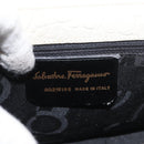 Salvatore Ferragamo Gancini Shoulder Bag Embossed leather White Gold Auth BSZ079-16
