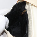 Salvatore Ferragamo Gancini Shoulder Bag Embossed leather White Gold Auth BSZ079-19