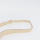 Salvatore Ferragamo Gancini Shoulder Bag Embossed leather White Gold Auth BSZ079-8
