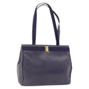 Salvatore Ferragamo Vala Tote Bag Leather Purple Gold Auth BSZ080-1