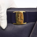 Salvatore Ferragamo Vala Tote Bag Leather Purple Gold Auth BSZ080-10