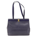 Salvatore Ferragamo Vala Tote Bag Leather Purple Gold Auth BSZ080-13