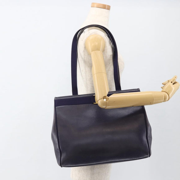 Salvatore Ferragamo Vala Tote Bag Leather Purple Gold Auth BSZ080