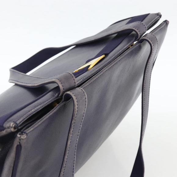 Salvatore Ferragamo Vala Tote Bag Leather Purple Gold Auth BSZ080